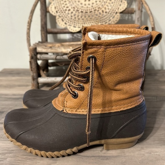 EUC! BLUE SUEDE SHOES HUEY TODDLER FLEECE LINED LACE UP DUCK BOOTS - Picture 7 of 13